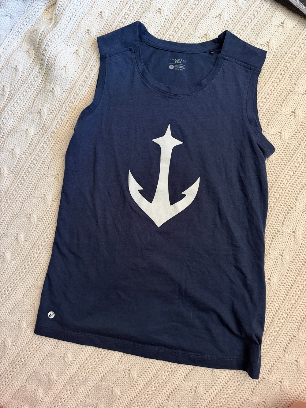 Kraken Navy Tank with White Anchor Graphic